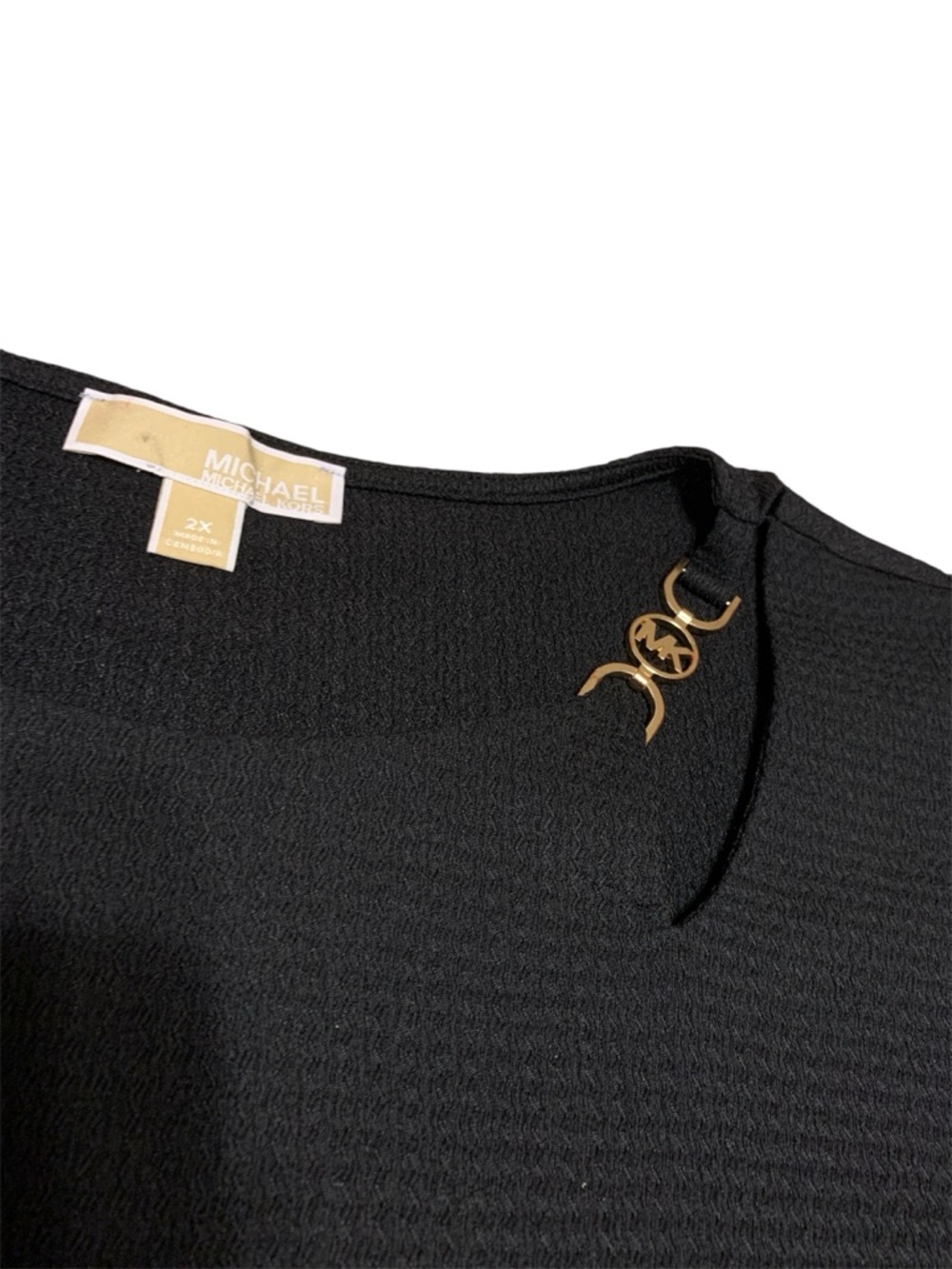 MICHAEL Michael Kors Black Top with Gold Logo Hardware